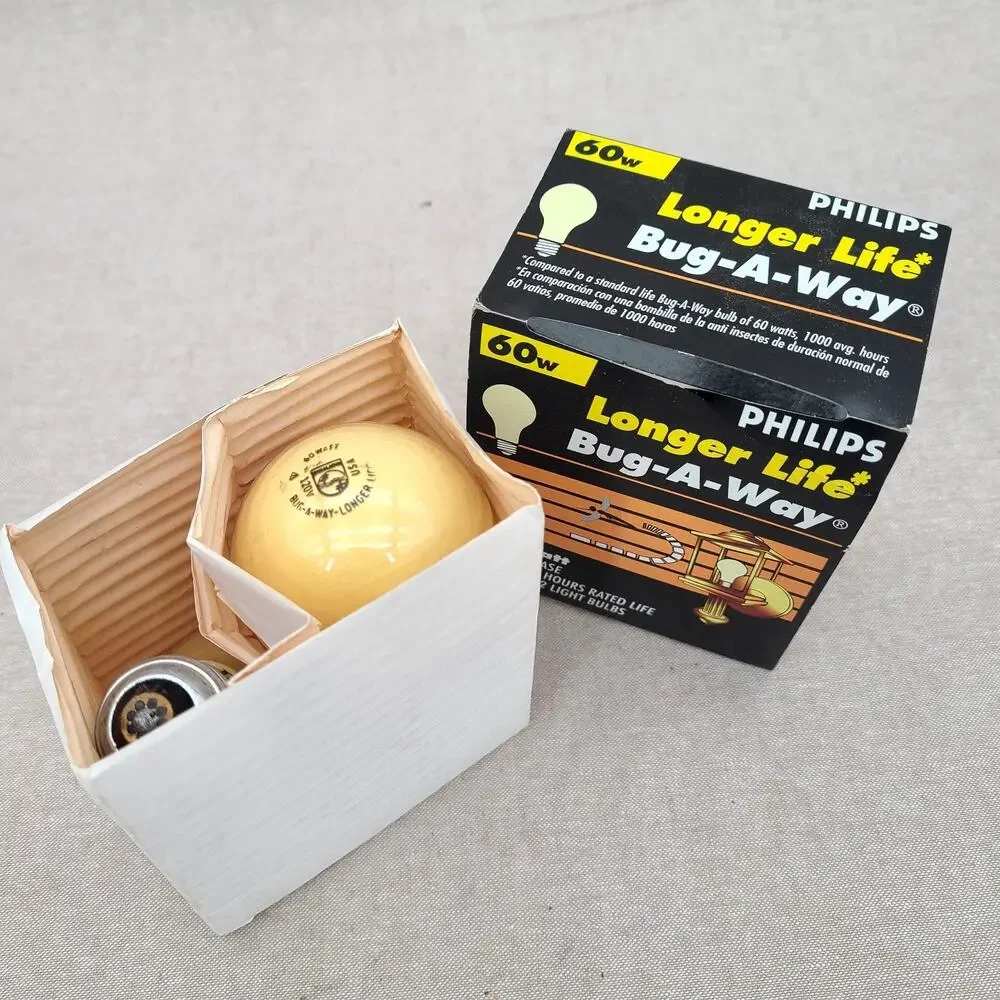 Philips Longer Life Bug-A-Way 60W Yellow Light Bulbs - 2-Pack - 1350 Avg. Hours